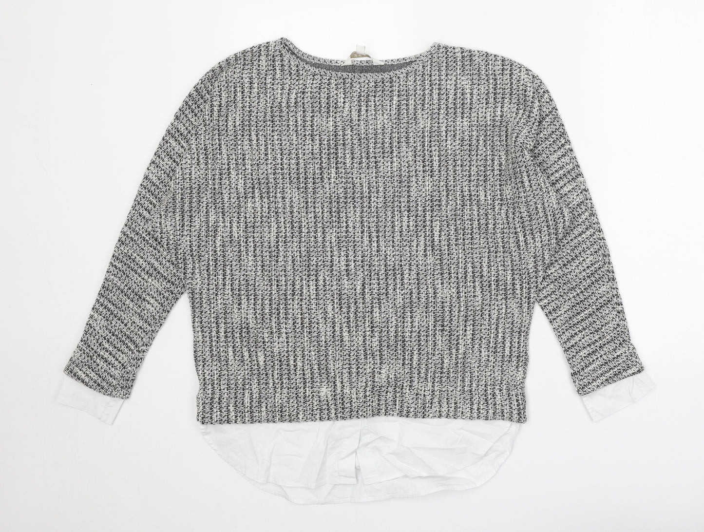 Apricot Womens Grey Round Neck Polyester Pullover Jumper Size 10