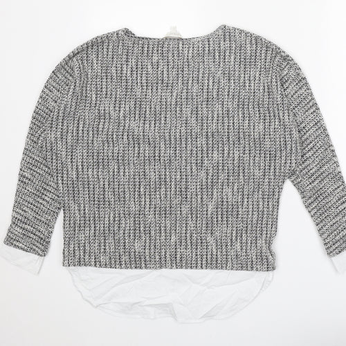 Apricot Womens Grey Round Neck Polyester Pullover Jumper Size 10