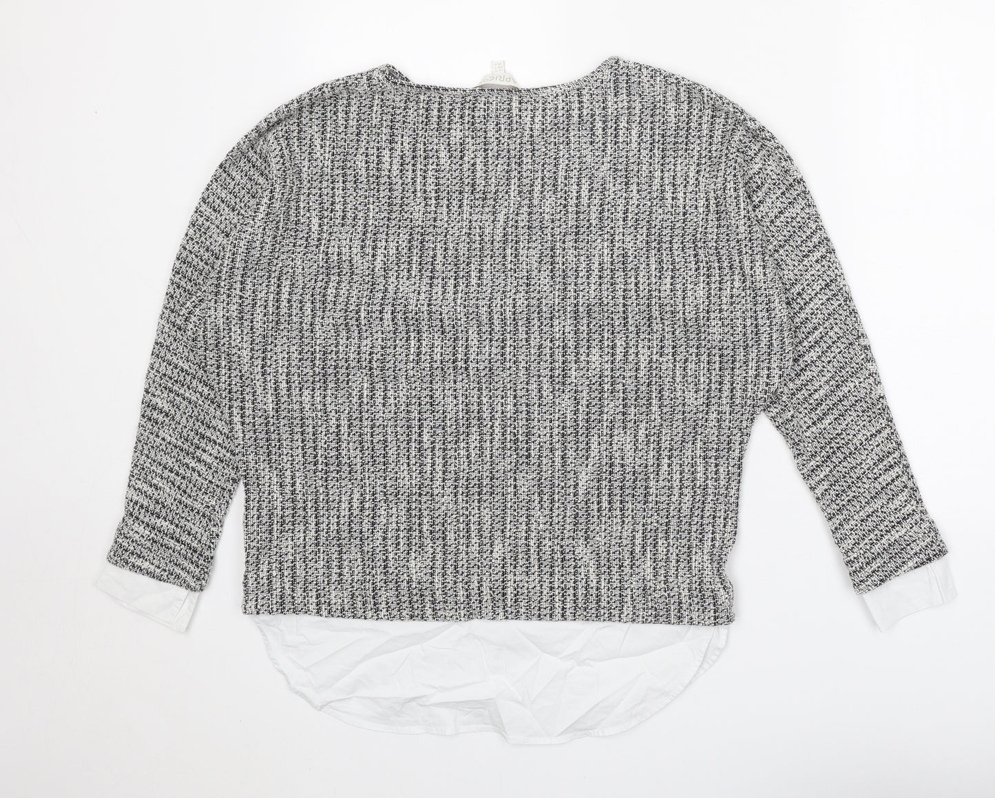 Apricot Womens Grey Round Neck Polyester Pullover Jumper Size 10