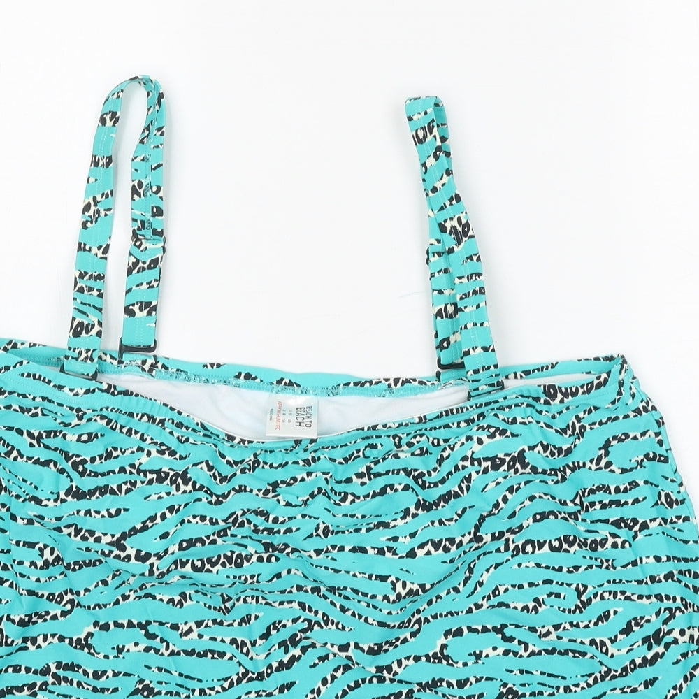 JD Williams Womens Blue Geometric Nylon Top Size 20