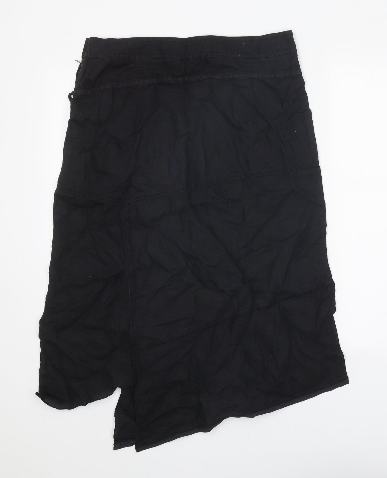 Jocavi Womens Black Linen Swing Skirt Size 12 Zip
