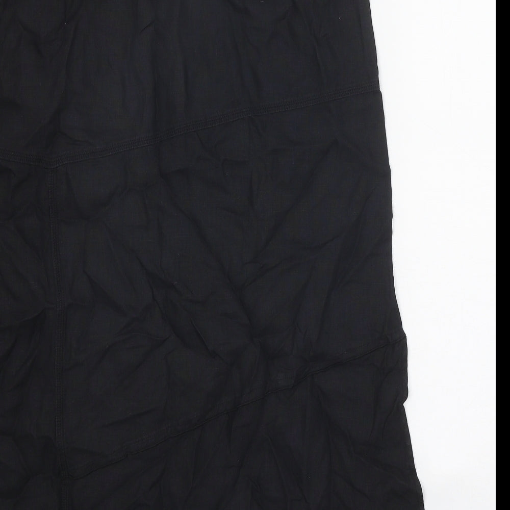 Jocavi Womens Black Linen Swing Skirt Size 12 Zip