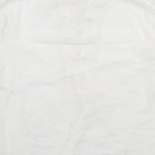 Preworn Womens White Polyester Basic Blouse Size M Collared