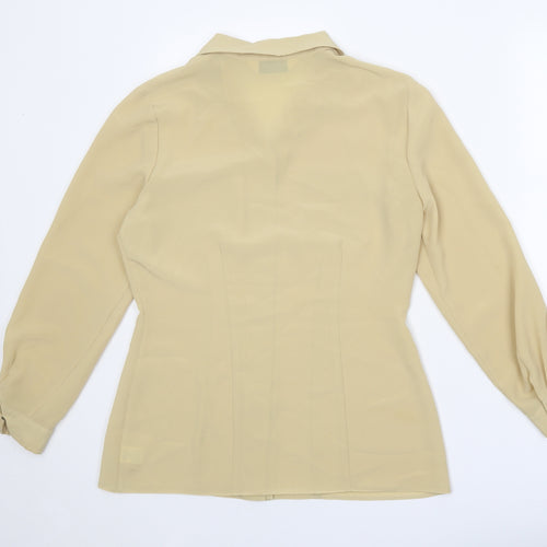 Dorothy Perkins Womens Yellow Polyester Basic Button-Up Size 12 Collared
