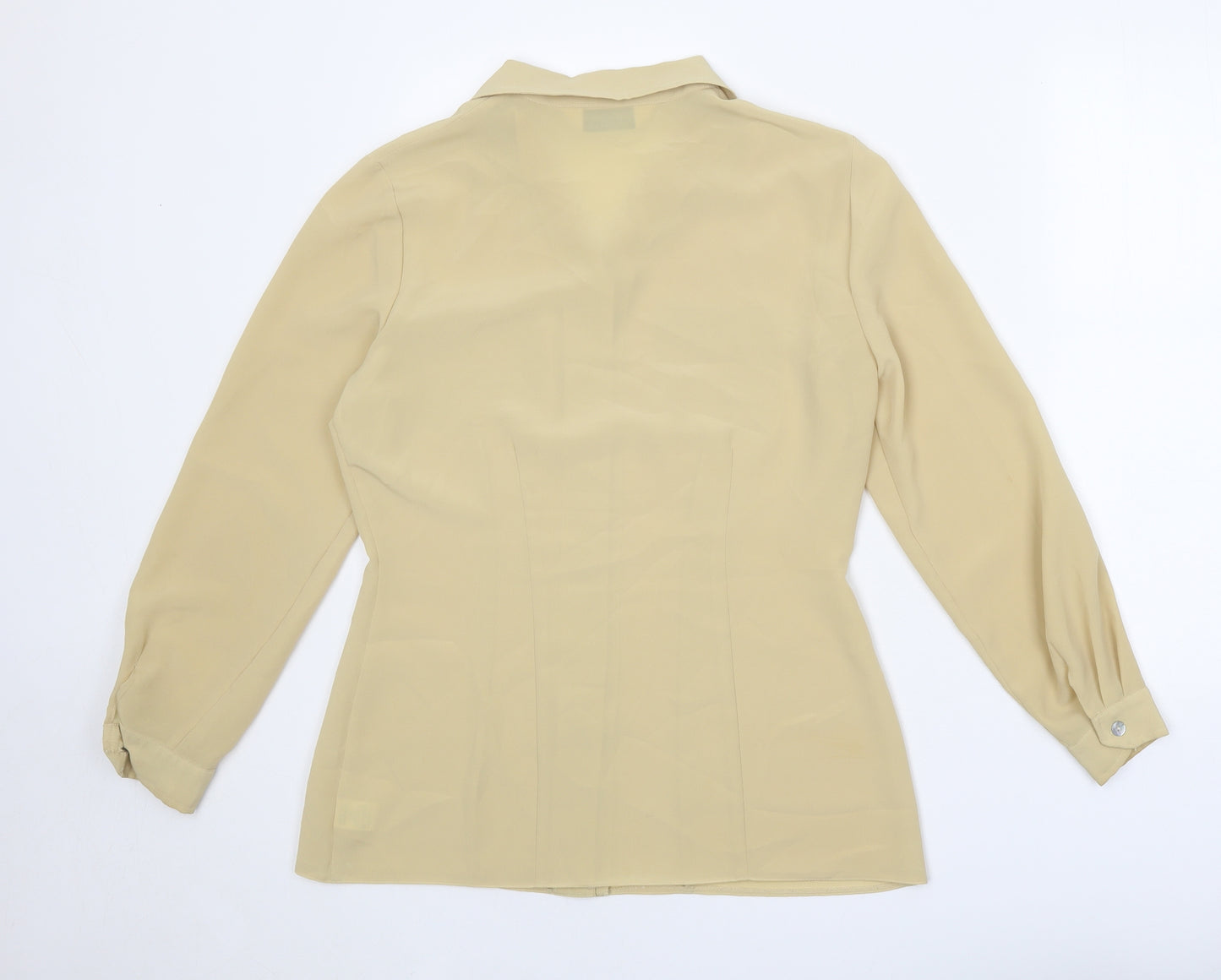 Dorothy Perkins Womens Yellow Polyester Basic Button-Up Size 12 Collared