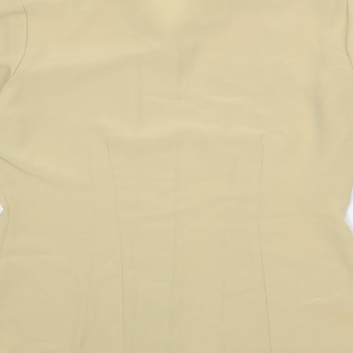 Dorothy Perkins Womens Yellow Polyester Basic Button-Up Size 12 Collared