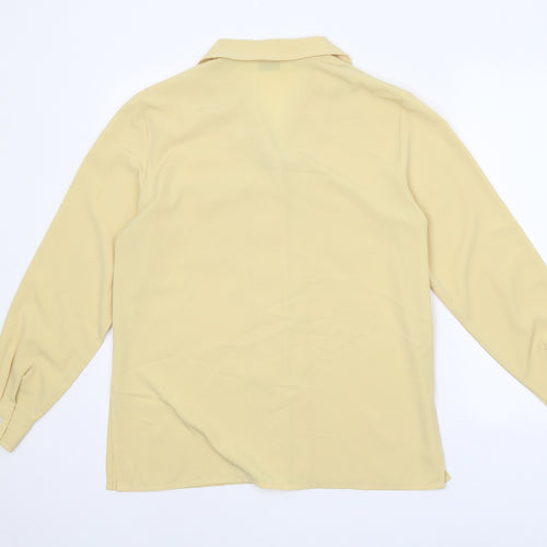 Berkertex Womens Yellow Polyester Basic Button-Up Size 12 Collared