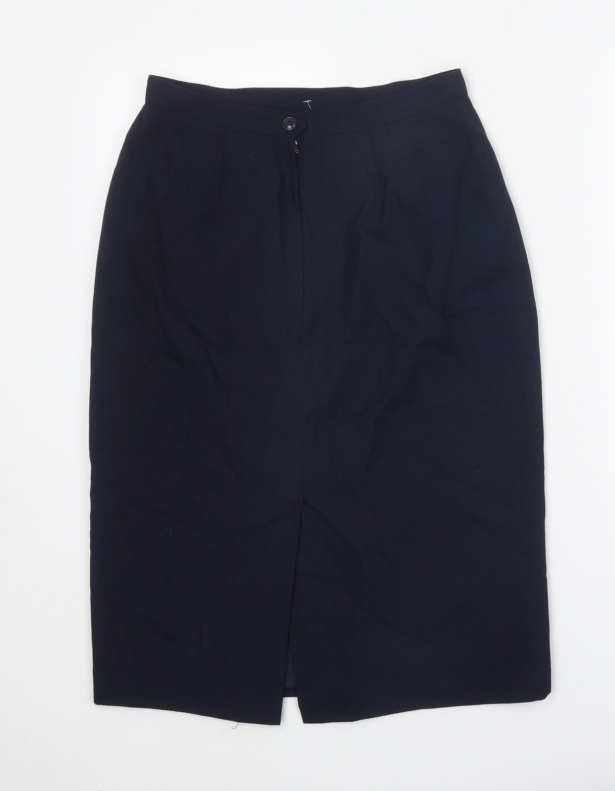 Preworn Womens Blue Polyester Straight & Pencil Skirt Size 8 Zip