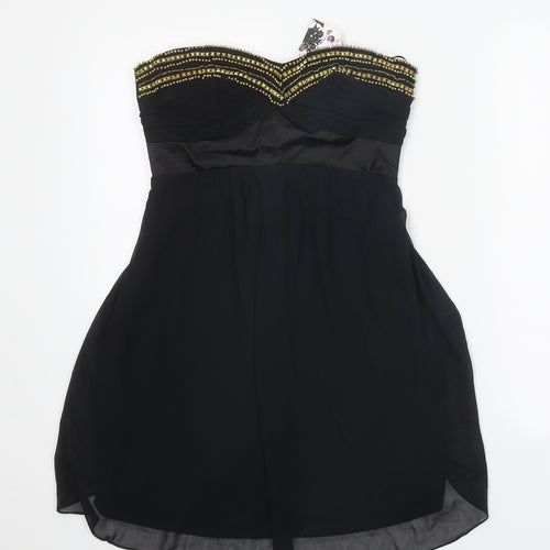 Elise Ryan Womens Black Cotton Bodycon Size 10 Sweetheart Pullover