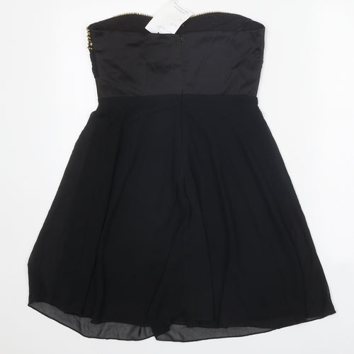 Elise Ryan Womens Black Cotton Bodycon Size 10 Sweetheart Pullover