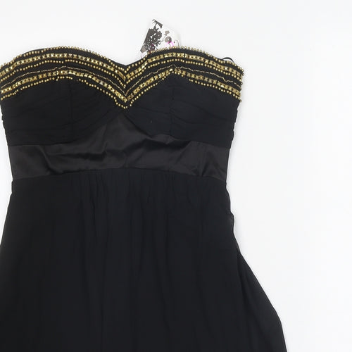Elise Ryan Womens Black Cotton Bodycon Size 10 Sweetheart Pullover