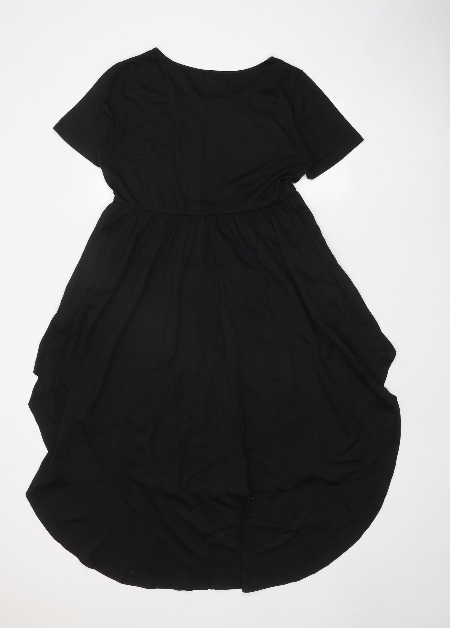 DSUK Womens Black Cotton Fit & Flare Size L Round Neck Pullover