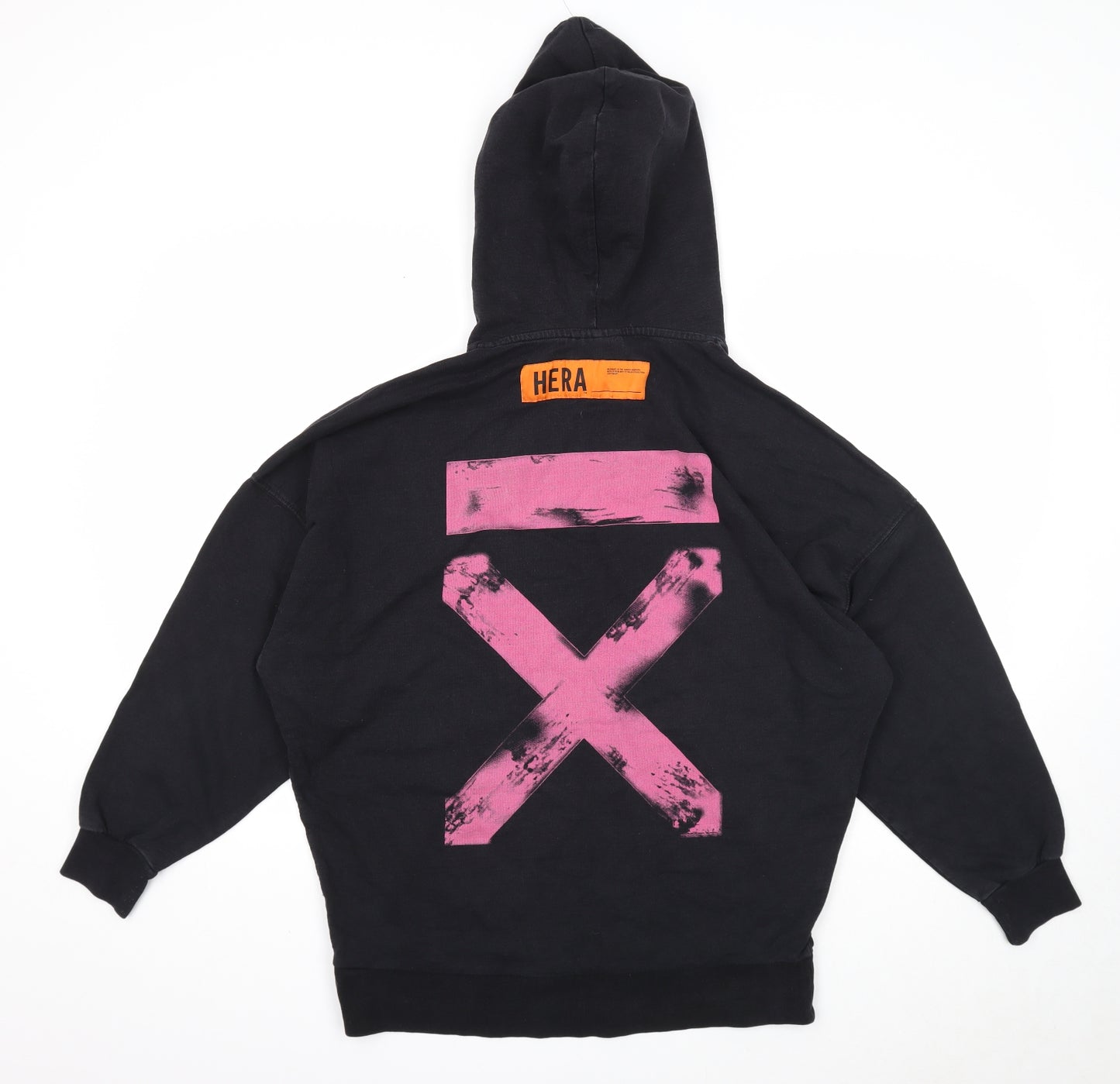 Hera Mens Black Cotton Pullover Hoodie Size M