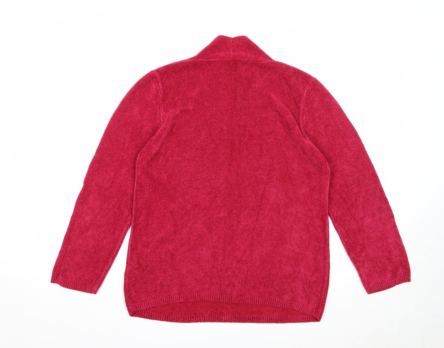 Marks and Spencer Womens Pink V-Neck Viscose Pullover Jumper Size 12