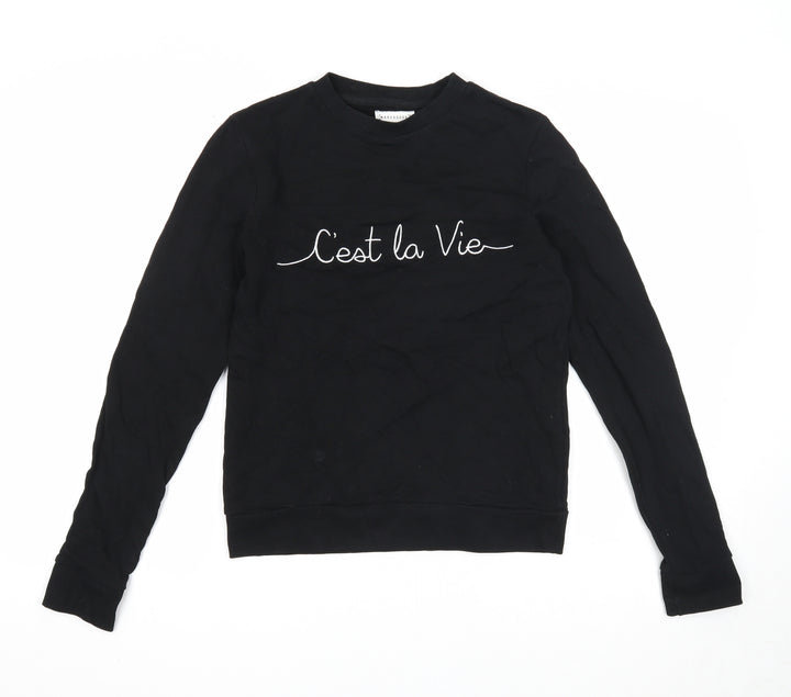 Warehouse Womens Black Cotton Pullover Sweatshirt Size XS Pullover - C'est La Vie