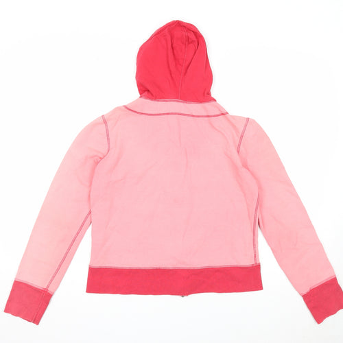 URCA Womens Pink Colourblock Cotton Full Zip Hoodie Size L Zip
