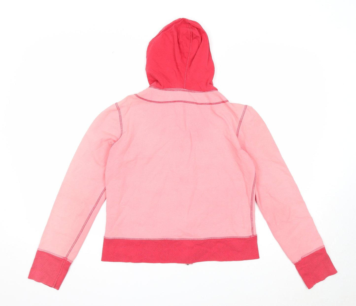 URCA Womens Pink Colourblock Cotton Full Zip Hoodie Size L Zip