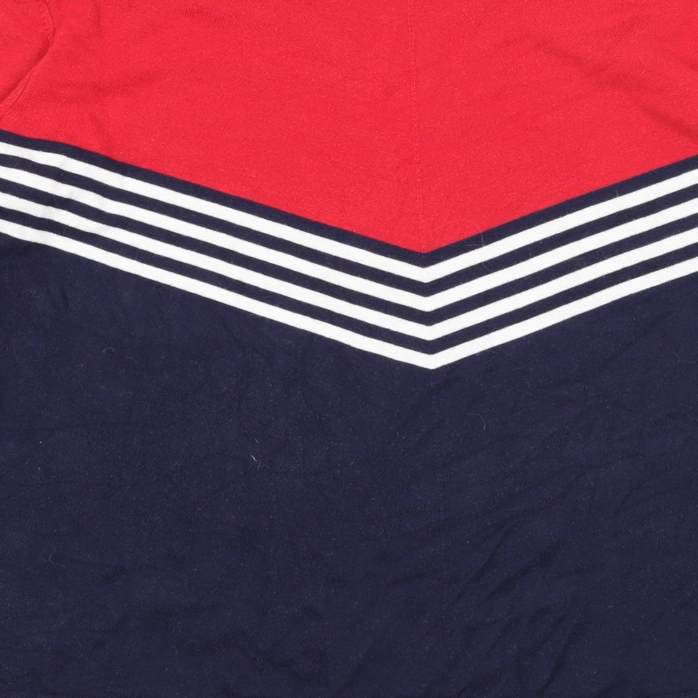 Wallis Womens Blue Round Neck Striped Viscose Pullover Jumper Size 18