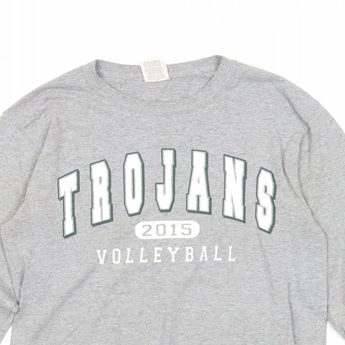 JERZEES Mens Grey Polyester Pullover Sweatshirt Size S - Trojans Volleyball