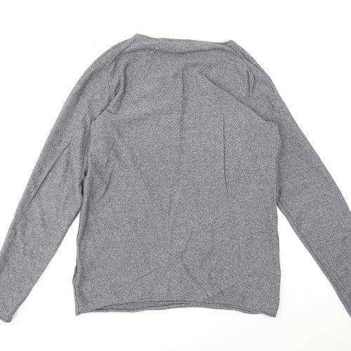 H&M Womens Grey Round Neck Cotton Pullover Jumper Size M