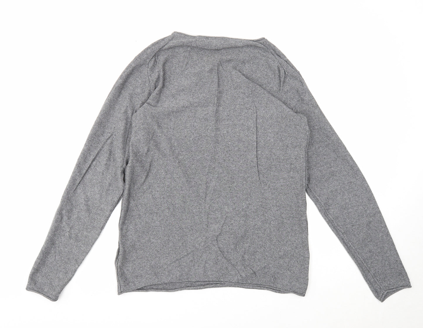 H&M Womens Grey Round Neck Cotton Pullover Jumper Size M