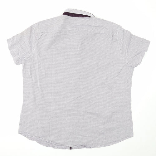 NEXT Mens White Geometric Cotton Polo Size 3XL Collared Button