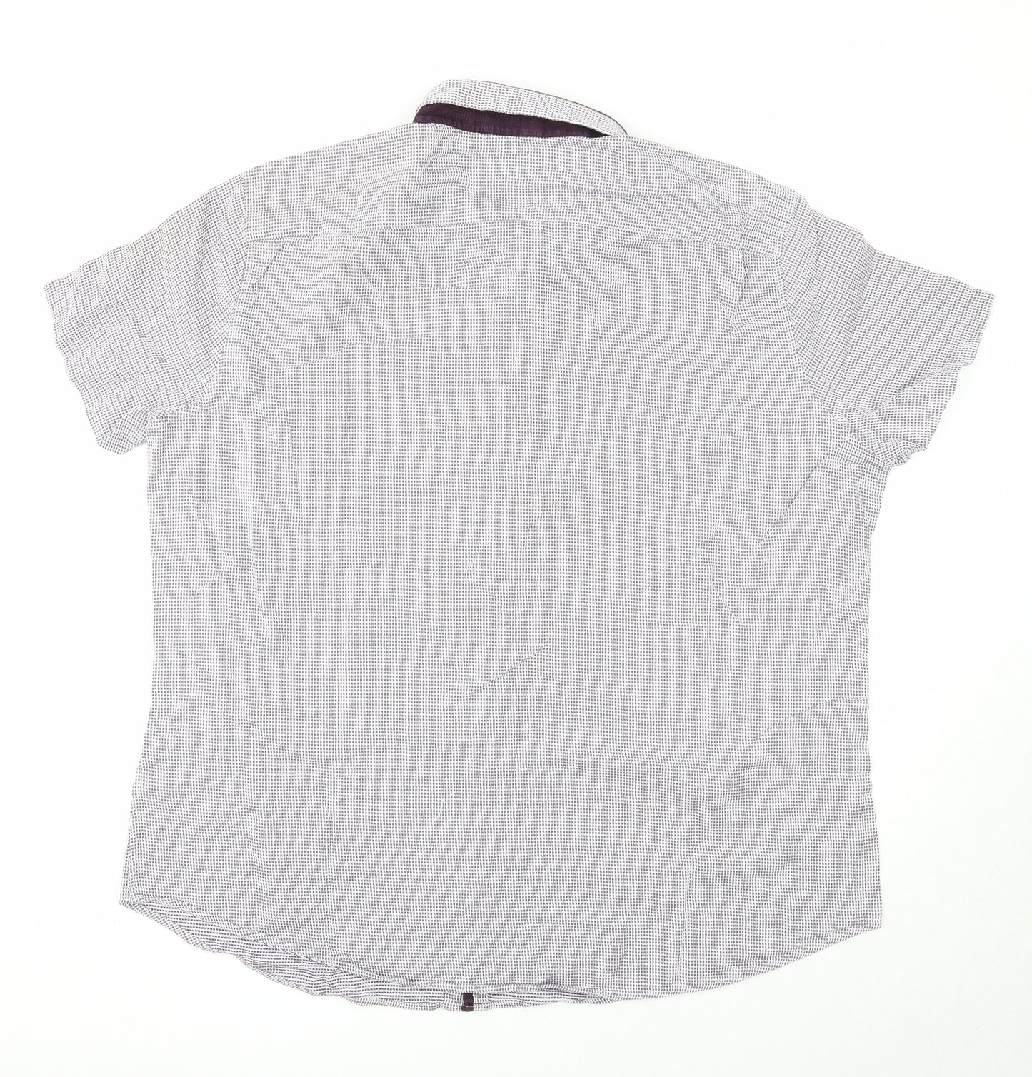 NEXT Mens White Geometric Cotton Polo Size 3XL Collared Button