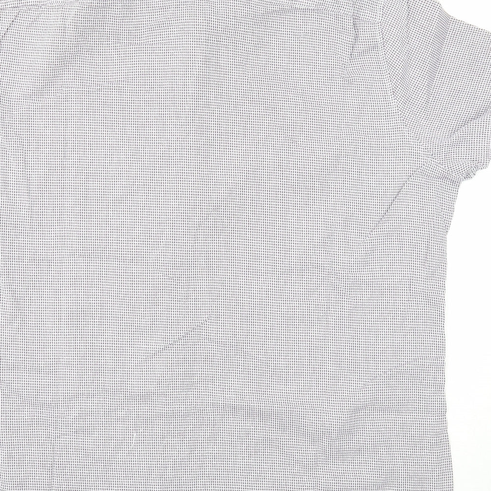NEXT Mens White Geometric Cotton Polo Size 3XL Collared Button