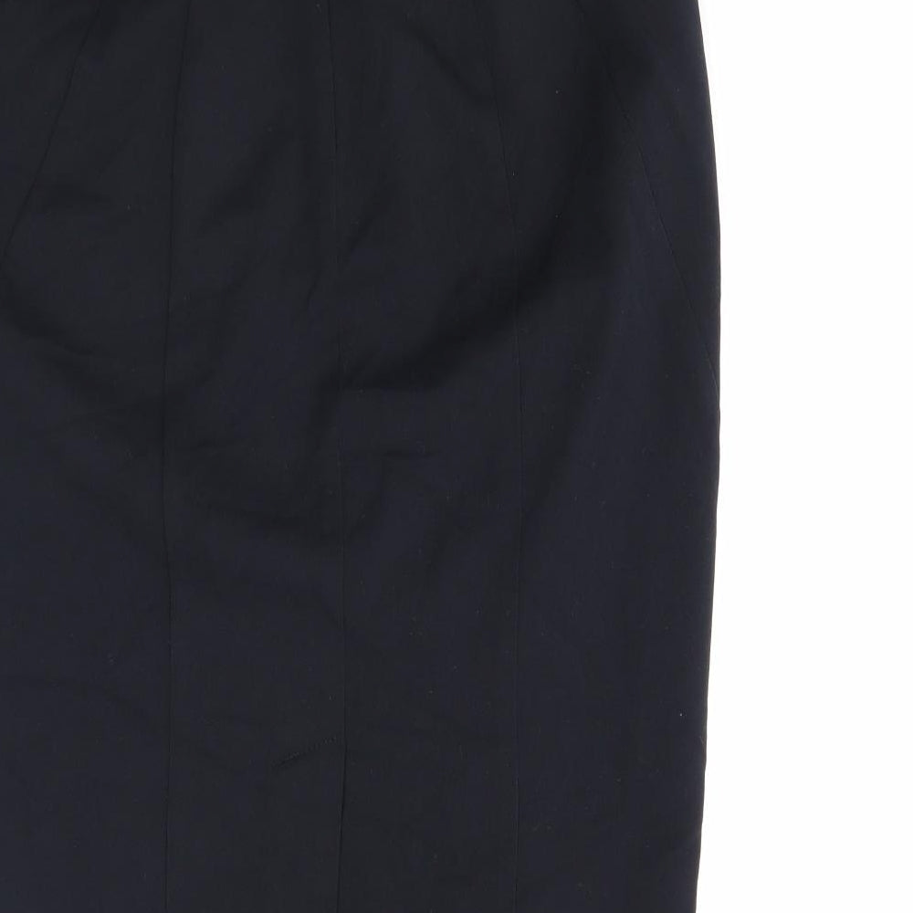 Marks and Spencer Womens Black Polyester Straight & Pencil Skirt Size 12 Zip