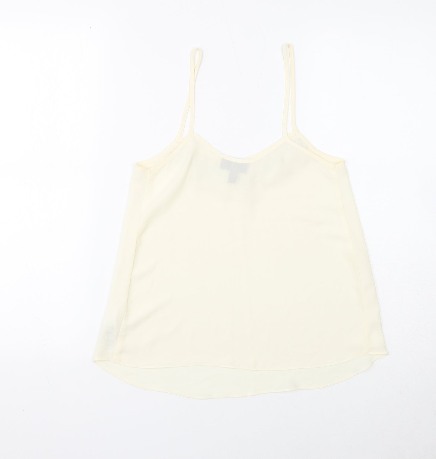 Topshop Womens White Polyester Camisole Tank Size 4 V-Neck