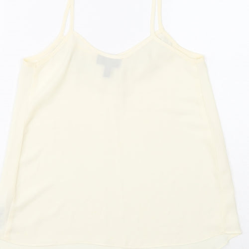Topshop Womens White Polyester Camisole Tank Size 4 V-Neck