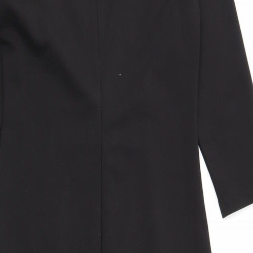 Elise & Clemence Womens Black Colourblock Cotton A-Line Size 10 Round Neck Zip