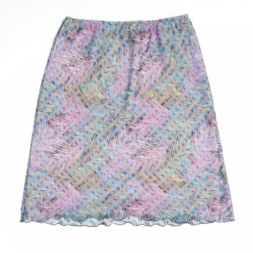 Seven Womens Multicoloured Geometric Polyester Swing Skirt Size 8