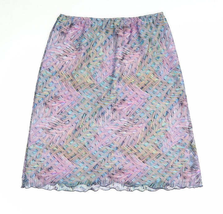 Seven Womens Multicoloured Geometric Polyester Swing Skirt Size 8