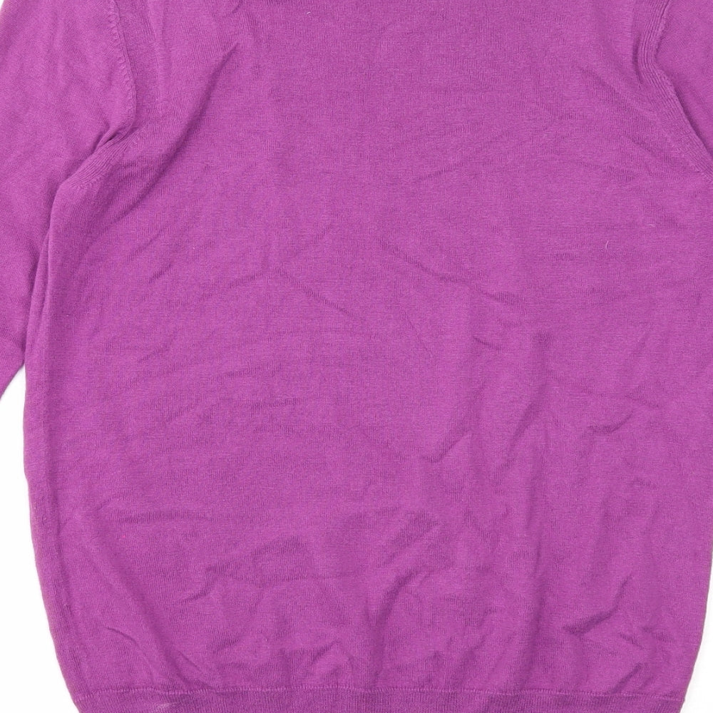 Hobbs Womens Purple Boat Neck Silk Pullover Jumper Size 12 - Slash Neck