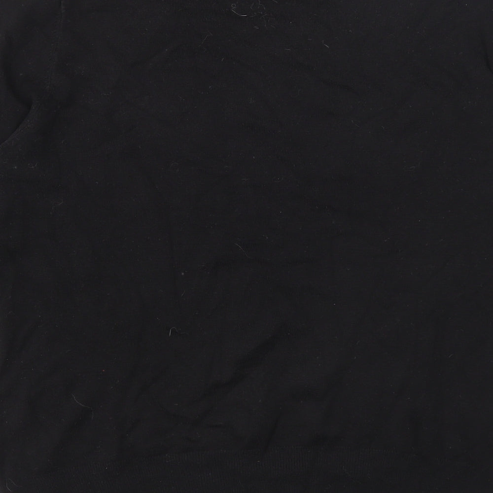 Wallis Womens Black Scoop Neck Acrylic Pullover Jumper Size 14