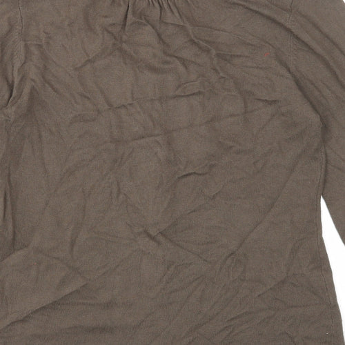 Brandtex Womens Brown Scoop Neck Viscose Cardigan Jumper Size M