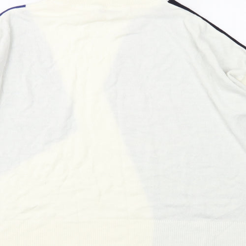 NEXT Womens White Roll Neck Geometric Acrylic Pullover Jumper Size 8 - Colourblock