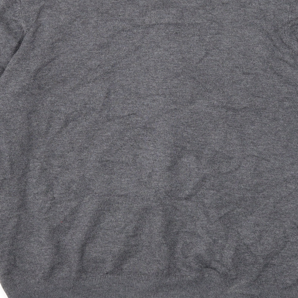 Debenhams Womens Grey Scoop Neck Viscose Cardigan Jumper Size 16 - Faux Pocket Detail