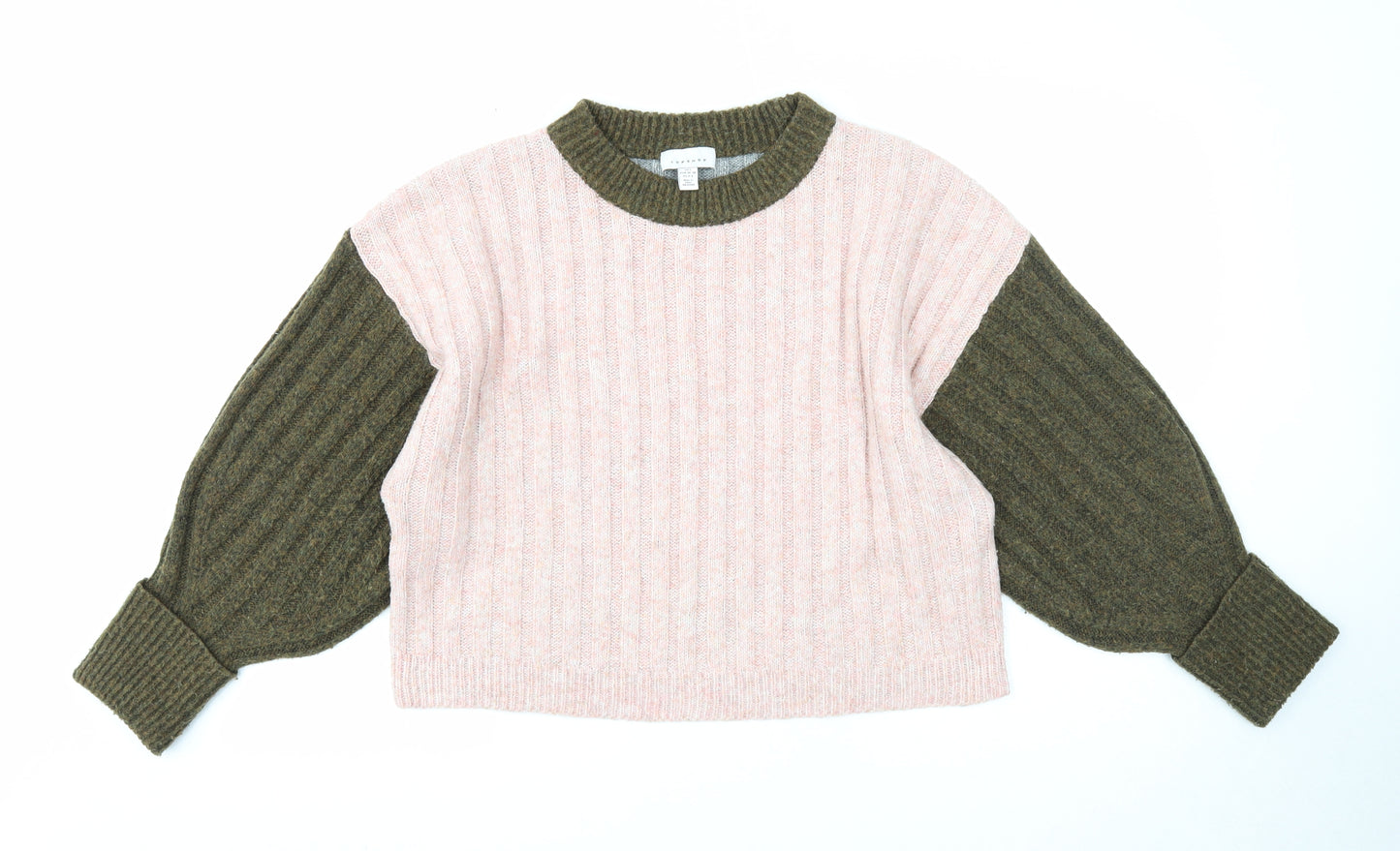Topshop Womens Multicoloured Round Neck Polyester Pullover Jumper Size 8 - Colourblock Size 8-10