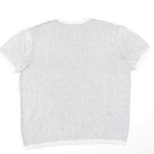 NEXT Mens Grey Geometric Cotton T-Shirt Size XL Round Neck