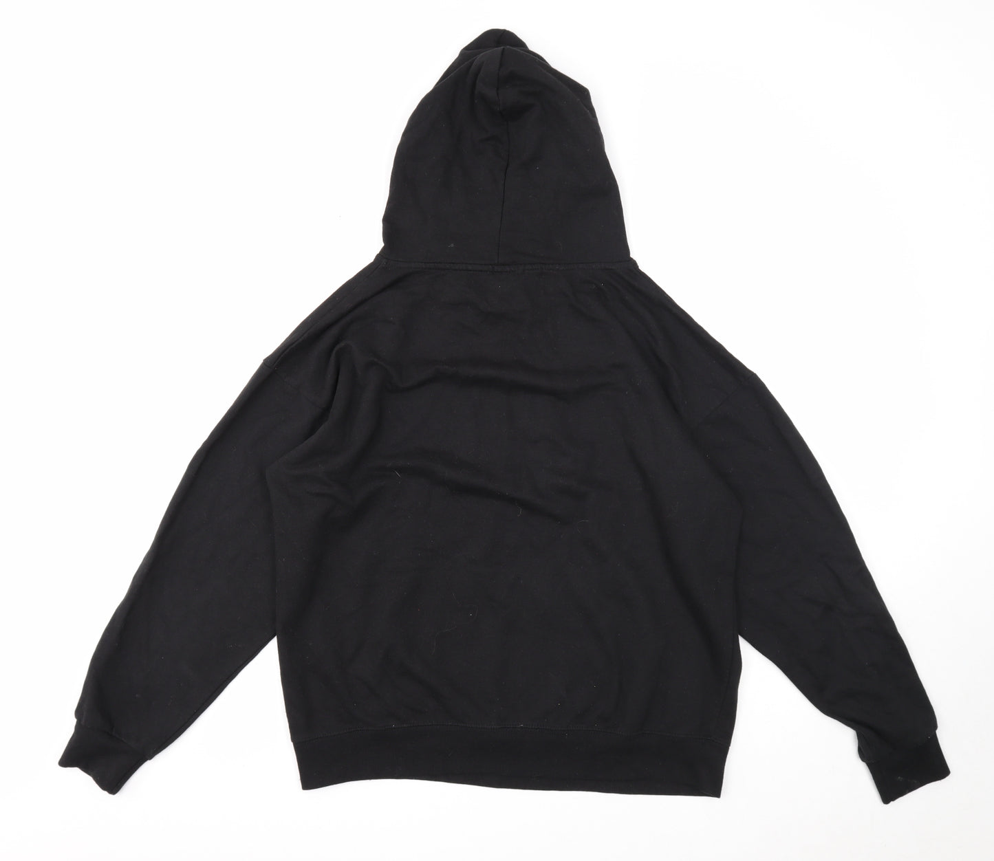 Boohoo Womens Black Cotton Pullover Hoodie Size L Pullover