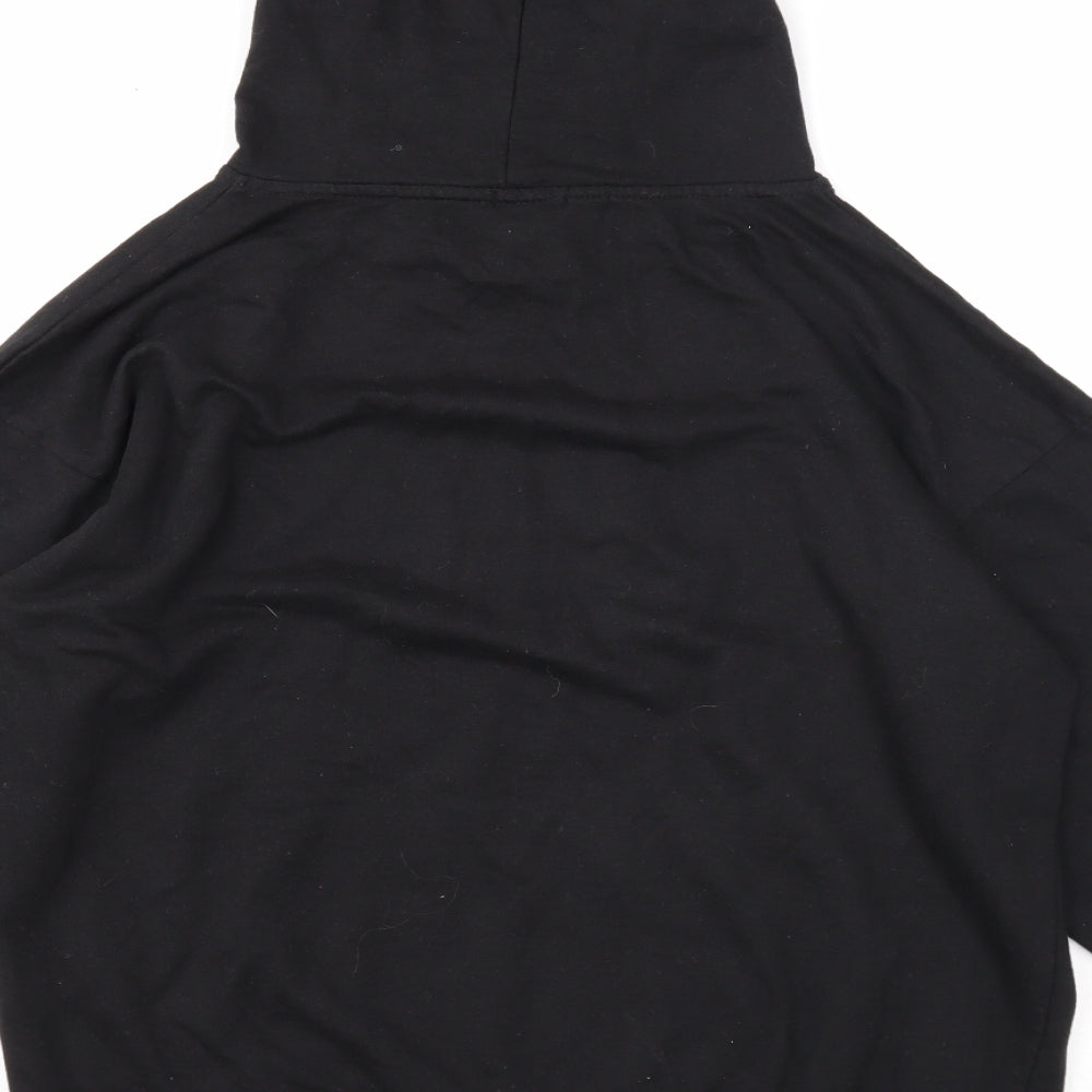 Boohoo Womens Black Cotton Pullover Hoodie Size L Pullover