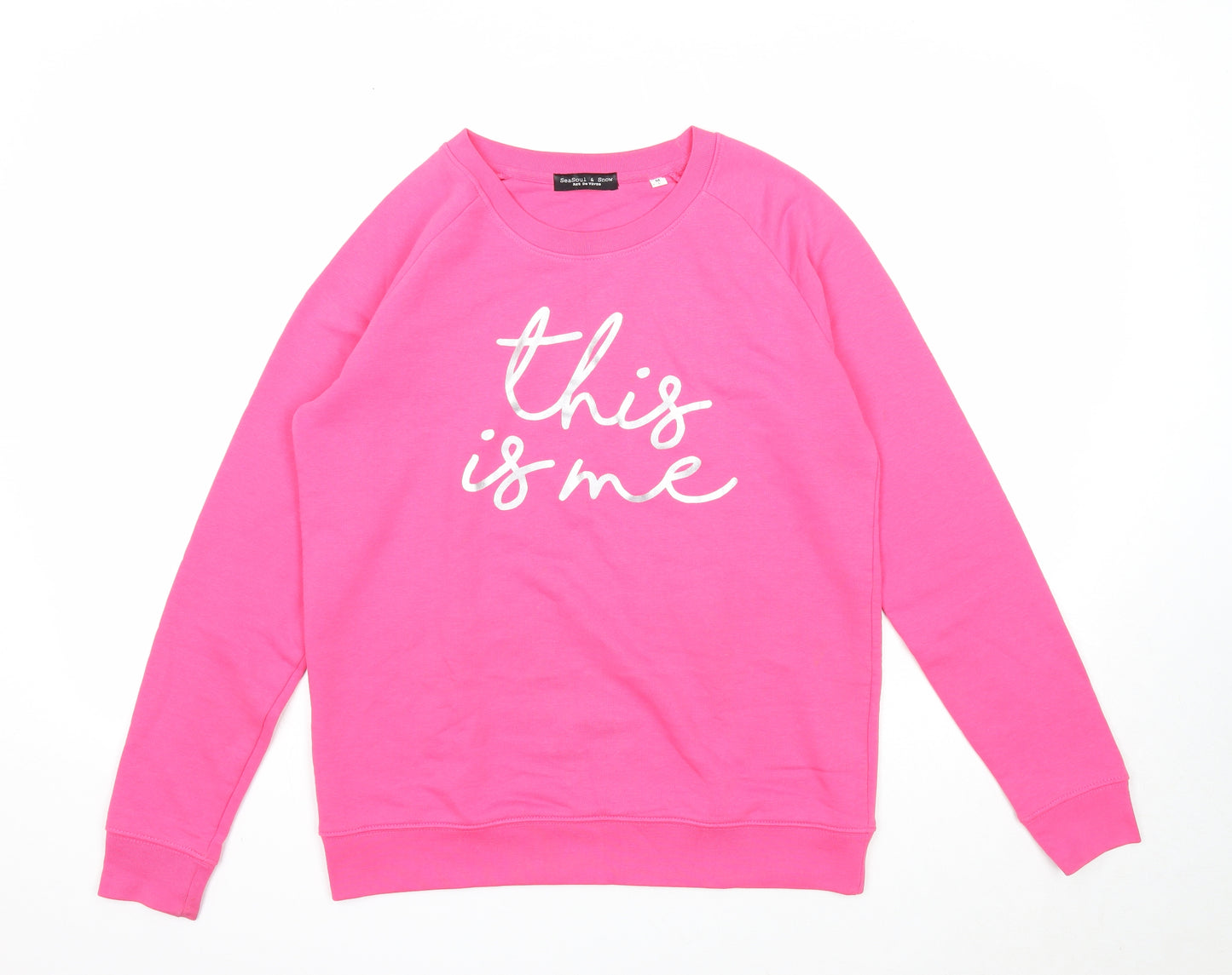 SeaSoul & Snow Womens Pink Cotton Pullover Sweatshirt Size M Pullover - This is me