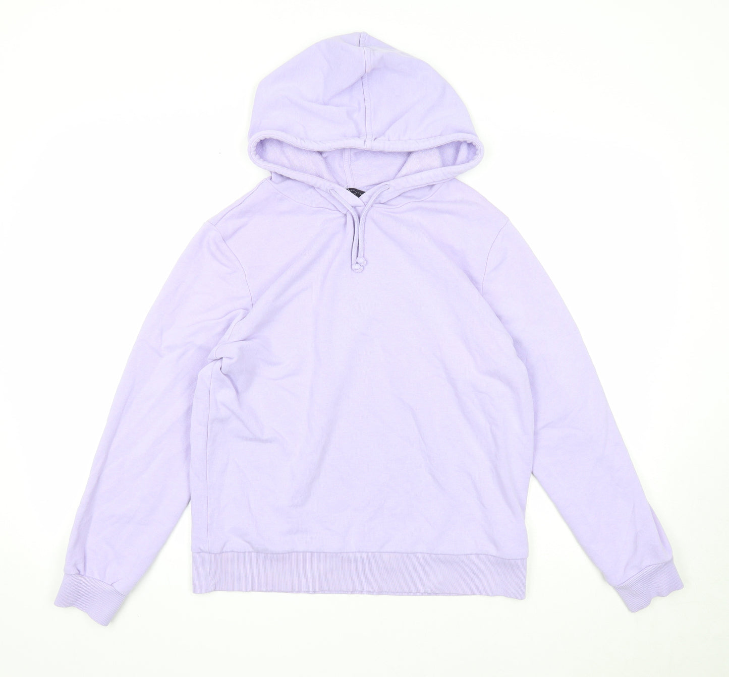 Marks and Spencer Womens Purple Cotton Pullover Hoodie Size 12 Pullover