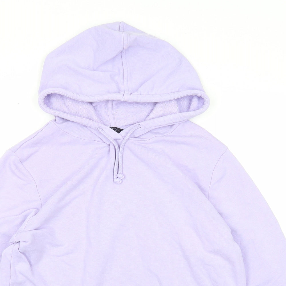Marks and Spencer Womens Purple Cotton Pullover Hoodie Size 12 Pullover