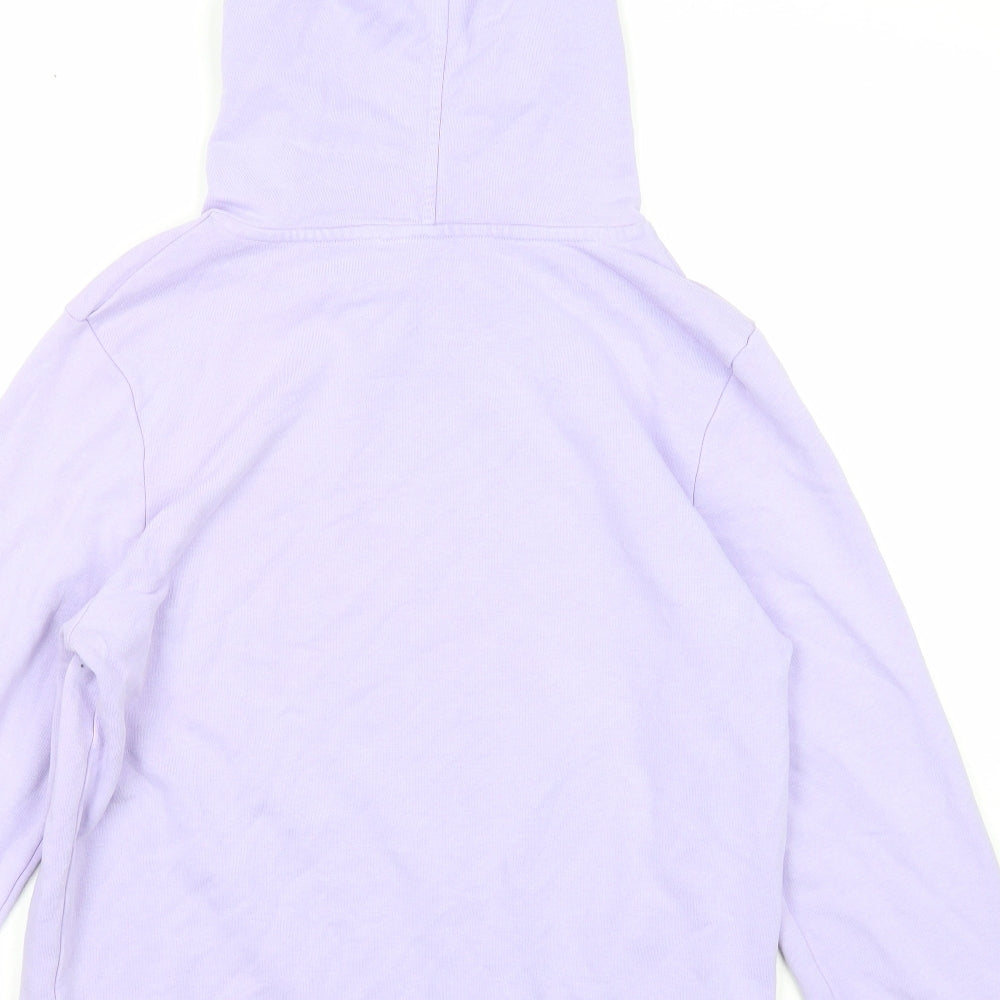 Marks and Spencer Womens Purple Cotton Pullover Hoodie Size 12 Pullover