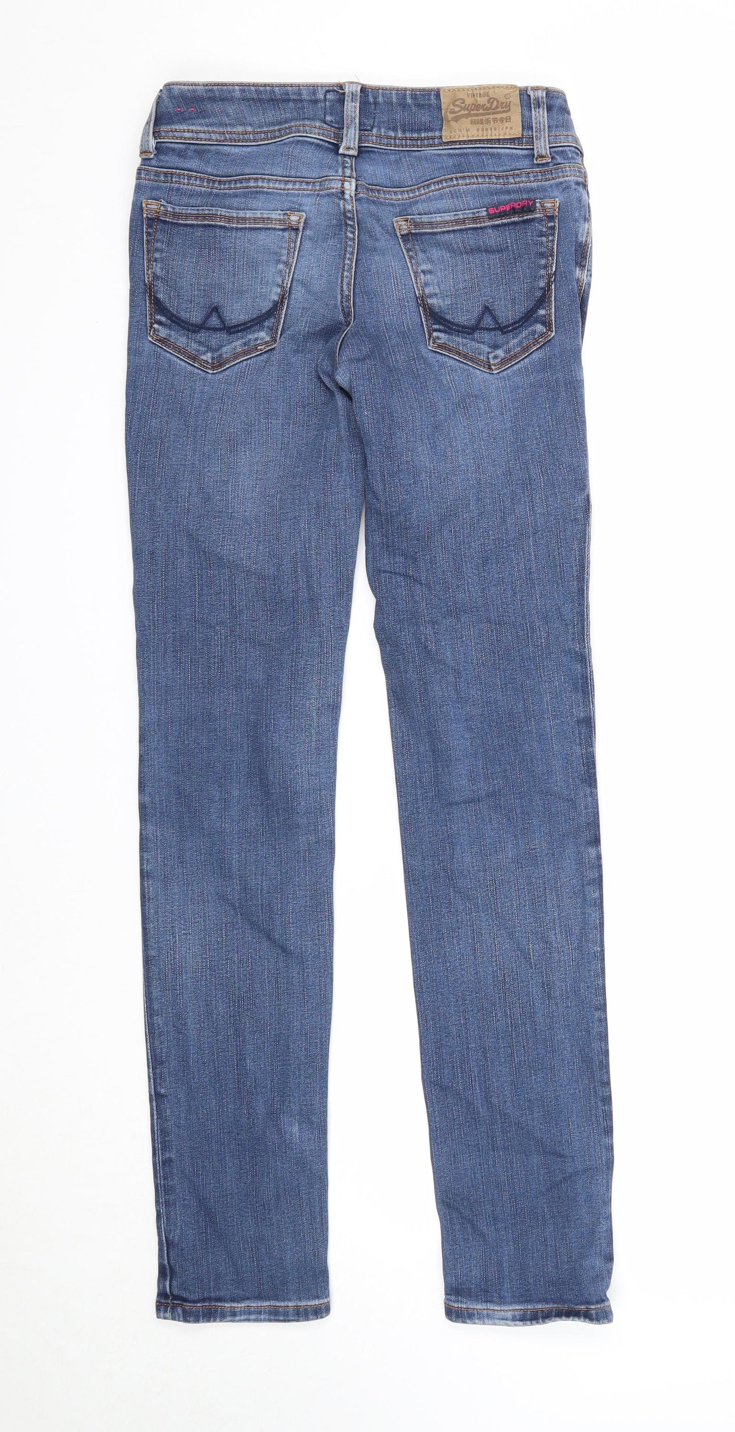 Superdry Womens Blue Cotton Skinny Jeans Size 26 in Slim Zip