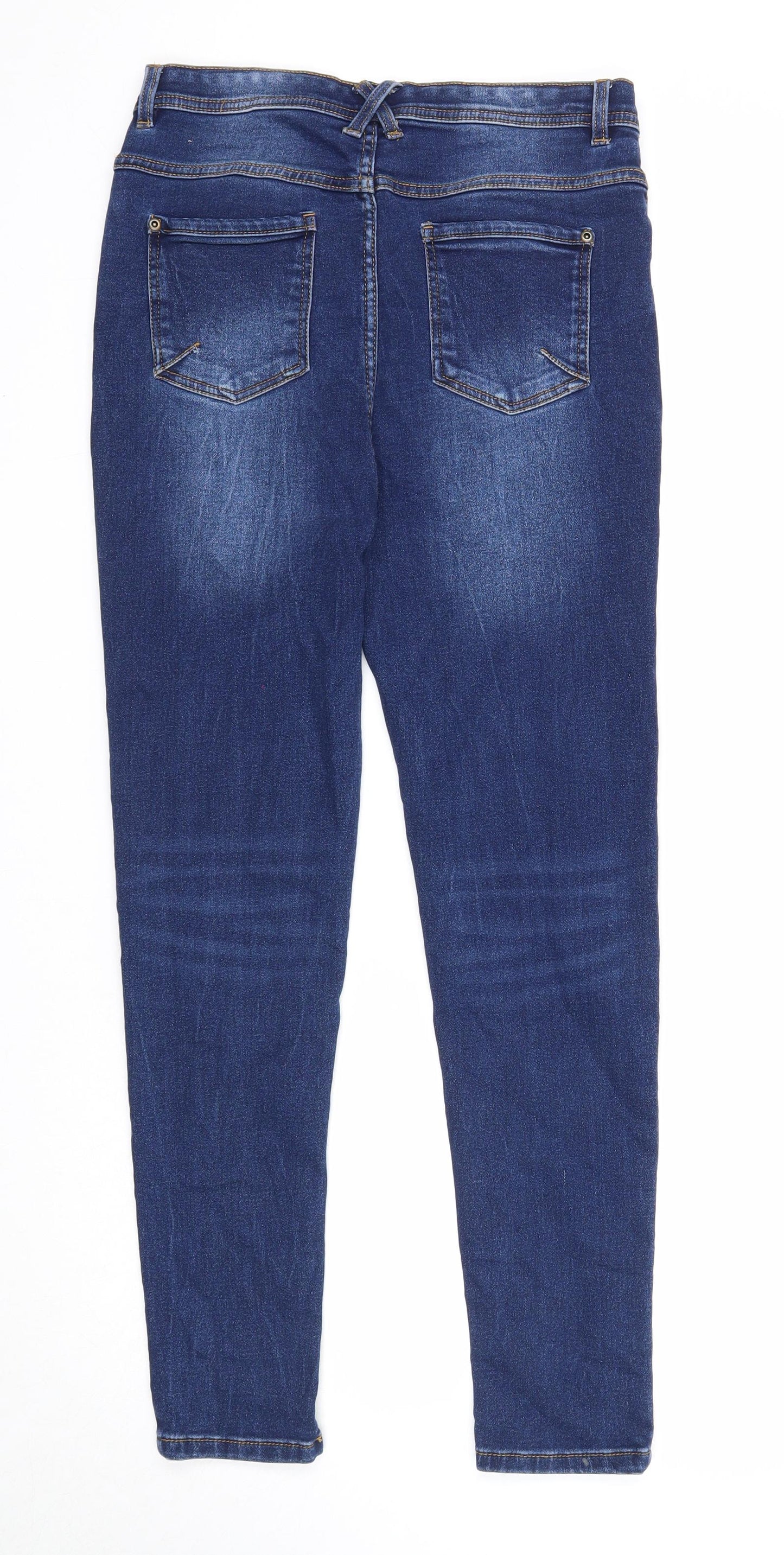 Nutmeg Boys Blue Cotton Skinny Jeans Size 13-14 Years Regular Zip