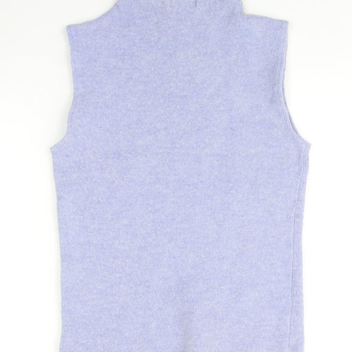 Kaliko Womens Blue High Neck Acrylic Vest Jumper Size M